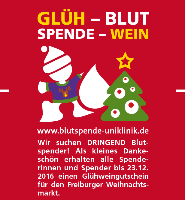 Blutspende gegen Glühwein - Weihnachtsmarkt Freiburg