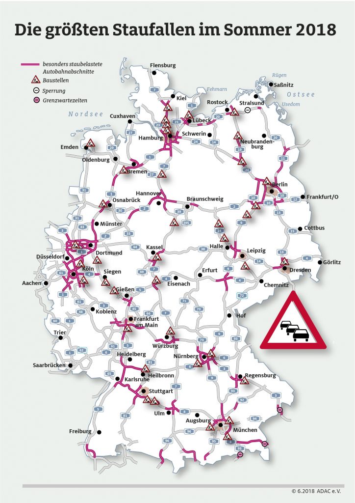 Stauwarnung ADAC 2018 Sommer