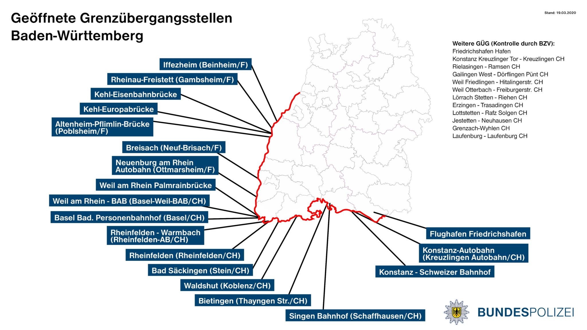 Corona: Welche Grenzübergänge in Baden-Württemberg sind noch offen Corona: Welche Grenzübergänge in Baden-Württemberg sind noch offen