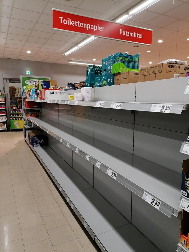 Klopapier Supermarkt ausverkauft