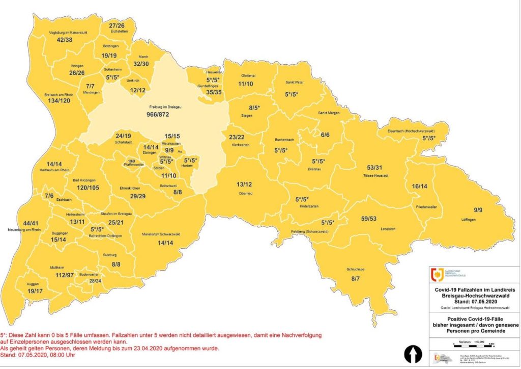 Landkreis Breisgau-Hochschwarzwald Coronavirus Fallzahlen