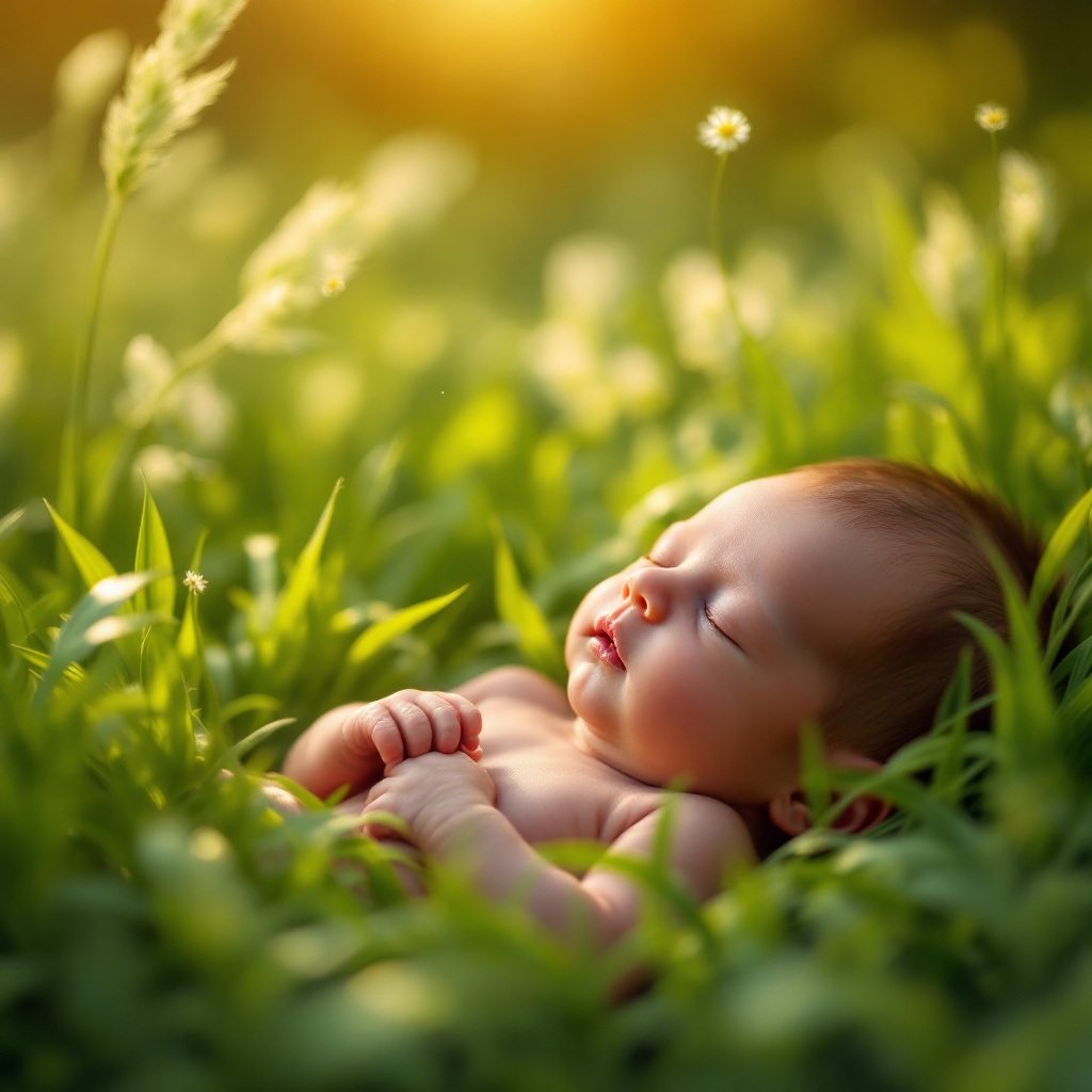 Neugeborenes Baby Wiese Hüningen Steinen